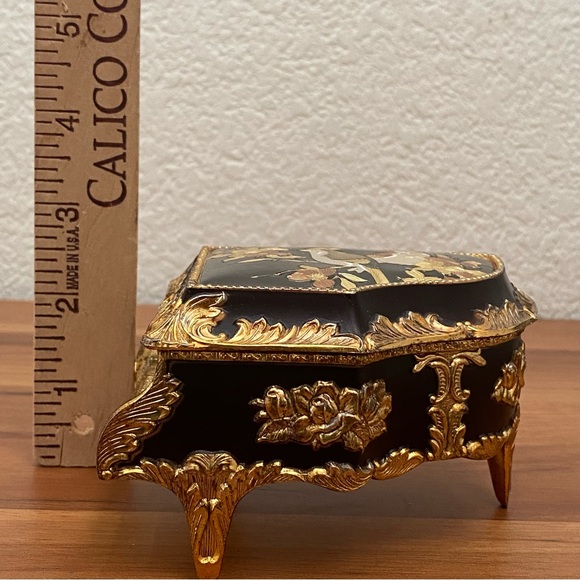 Vintage SANKYO Schmid Japan Oriental Asian Enamel Birds Piano Music Box - Picture 8 of 15